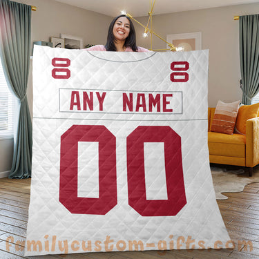 Custom Premium Quilt Blanket New York Jersey American Football Personalized Quilt Gifts for Her & Him